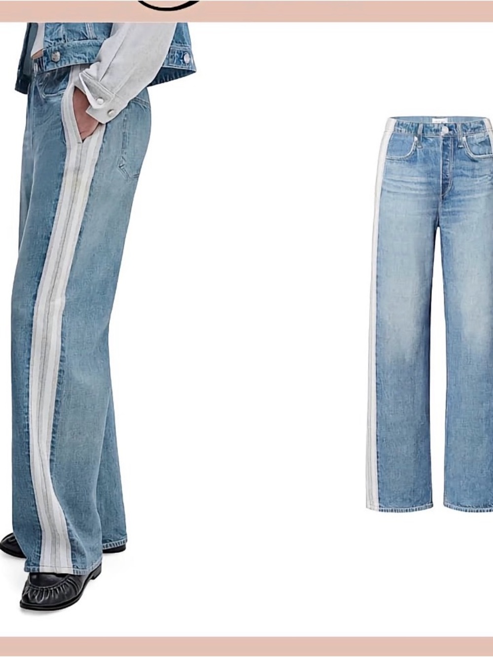 Rag And Bone Miramar striped Cotton  Terry pants with White and graySide Stripes